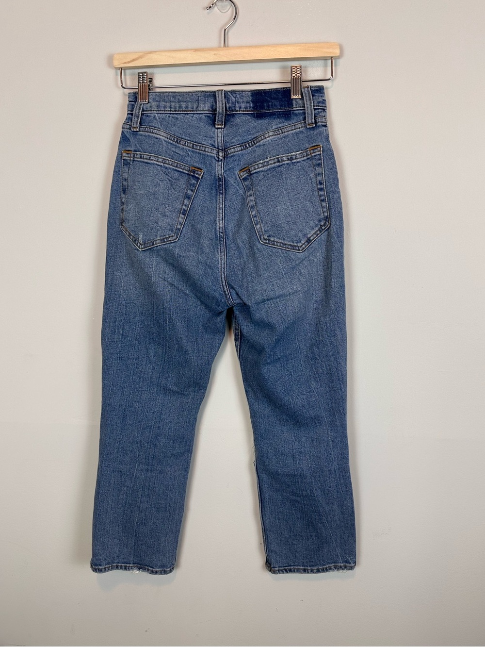 Abercrombie curve love ankle straight ultra high rise ripped jeans 25 - Picture 5 of 11